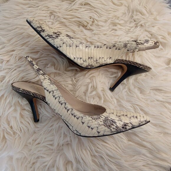 KORS Michael Kors Snakeskin Slingback Kitten Heel - Picture 5 of 11
